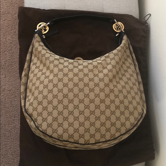 GUCCI GG TWINS CANVAS HOBO BAG - Picture 2 of 8